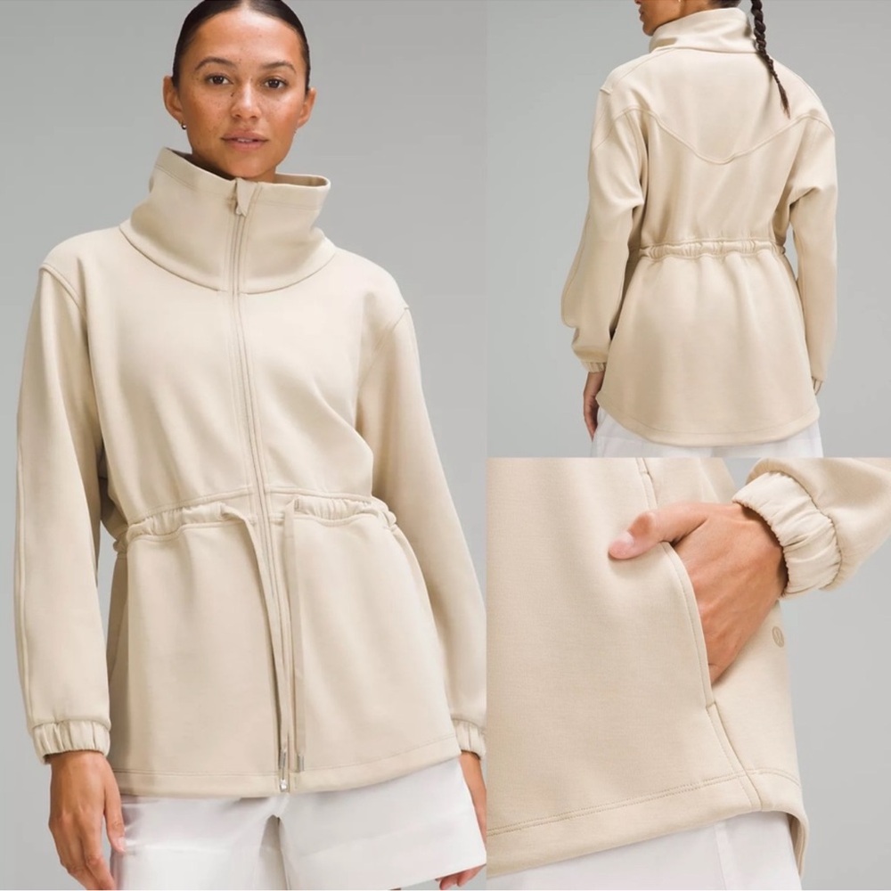 Lululemon soft-stream cinch waist jacket, with flaw see picture,  like new brand